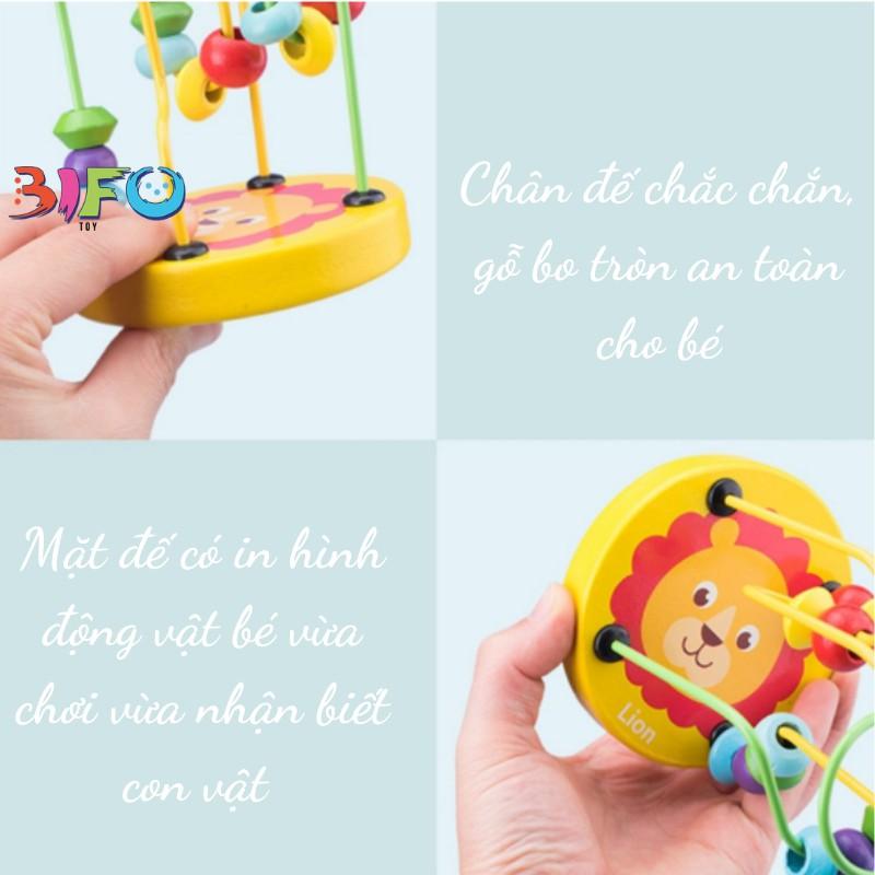 Đồ chơi luồn hạt gỗ rèn luyện kỹ năng khéo léo cho bé giúp bé học đếm logic