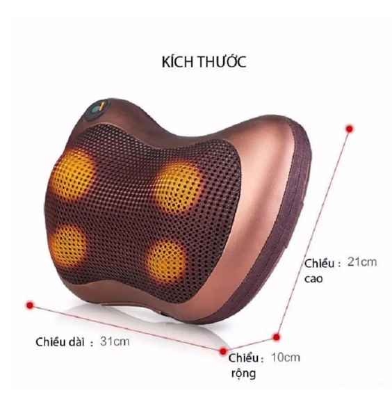 Gối Massage Hồng Ngoại 8 Bi 2 Chiều Cao Cấp - Máy, Gối Mát Xa Cổ Vai Gáy Chính Hãng Công Nghệ Nhật Bản, Bảo Hành 12tháng