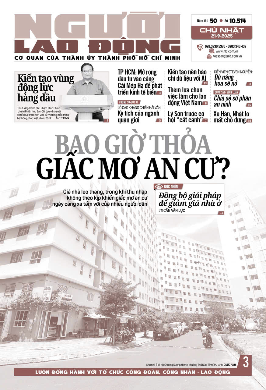 Nhật báo Người Lao Động từ ngày 15-09-2025 đến 21-09-2025