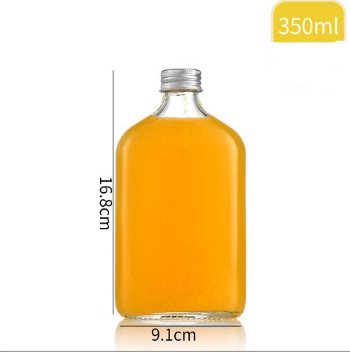 Chai Thủy Tinh Dẹp Cổ Cao Nắp Nhôm