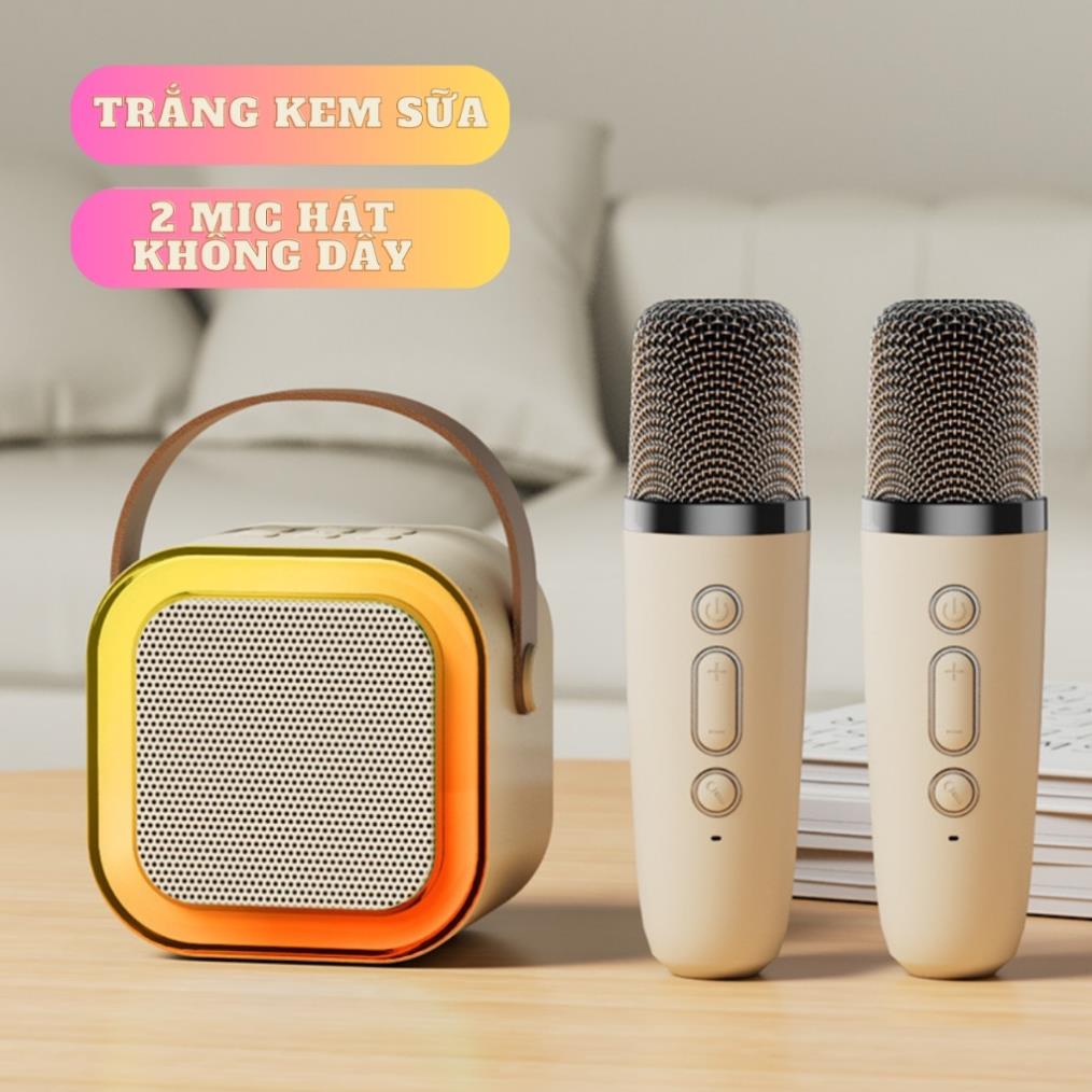 Loa Bluetooth K12 Kèm 2 Micro Không Dây Hát Karaoke Tại Nhà, Âm Thanh Hay Bass Cực Chuẩn Thiết Kế Di Động Công Suất Lớn Thiết Kế Nhỏ Gọn,Có Thể Thay Đổi Giọng,Tiện Lợi - Giao Màu Ngẫu Nhiên Hàng Nhập Khẩu