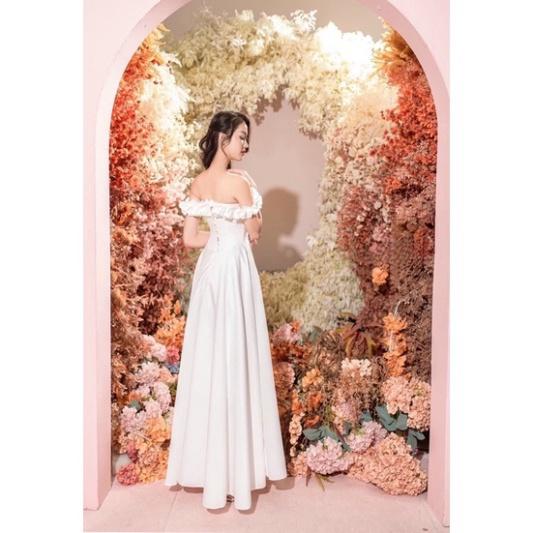 Đầm maxi bẹt vai nhún bèo siêu xinh ivy fashion - size M/L -MS404V đi biển dự tiệc dạo phố bigsize gợi cảm sexy