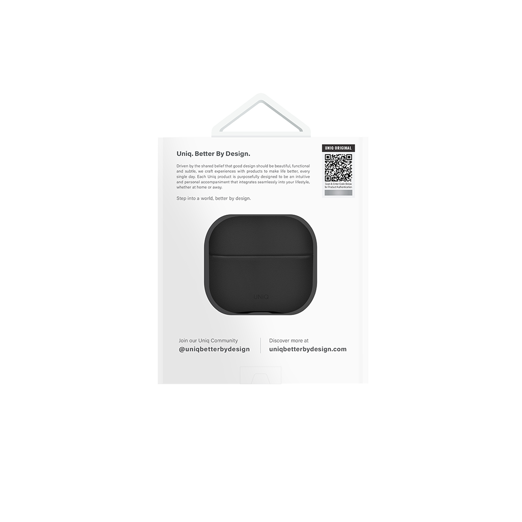 Ốp Bảo Vệ Da Chống Sốc Uniq Lyden Cho Tai Nghe Airpods 4, Kèm Dây Đeo_ Hàng Chính Hãng
