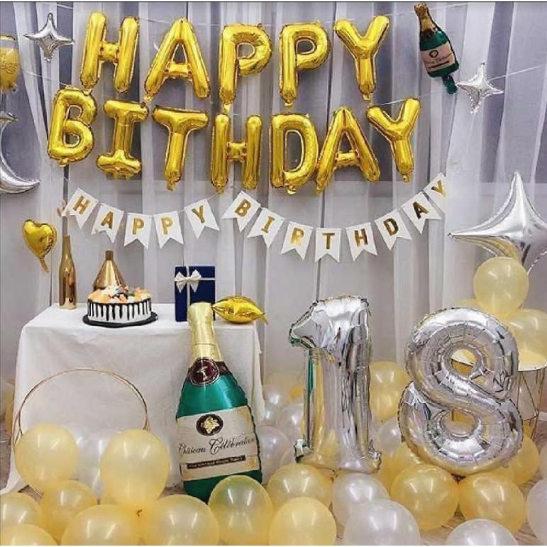 Combo bong bóng trang trí tiệc sinh nhật Năng Động - Trẻ Trung Party cho các bạn trẻ - Có đầy đủ phụ kiện