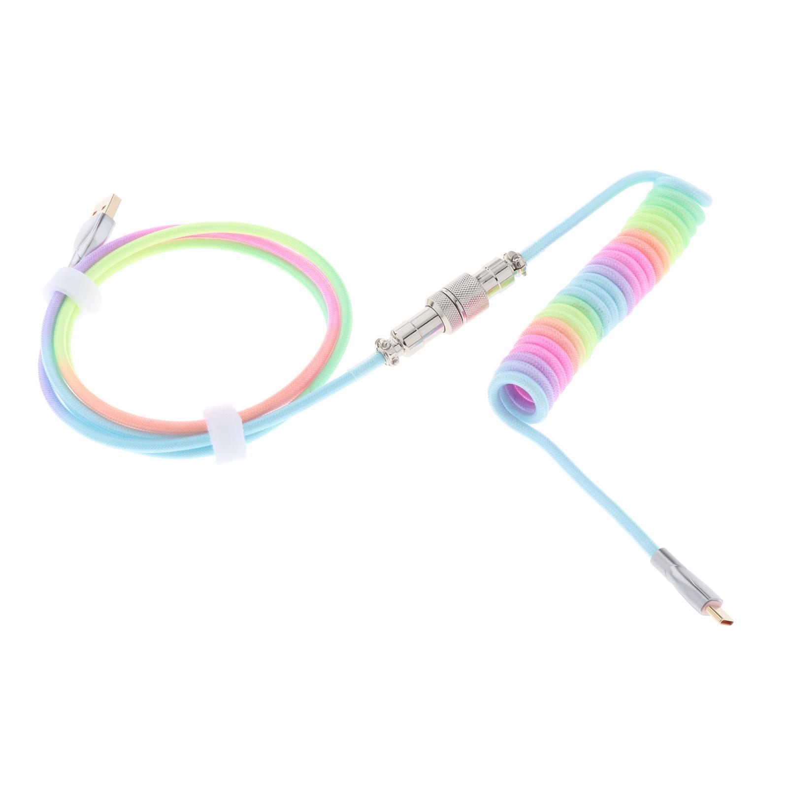 1.8M Coiled Cable Wire  USB for Mechanical Keyboard Game Console