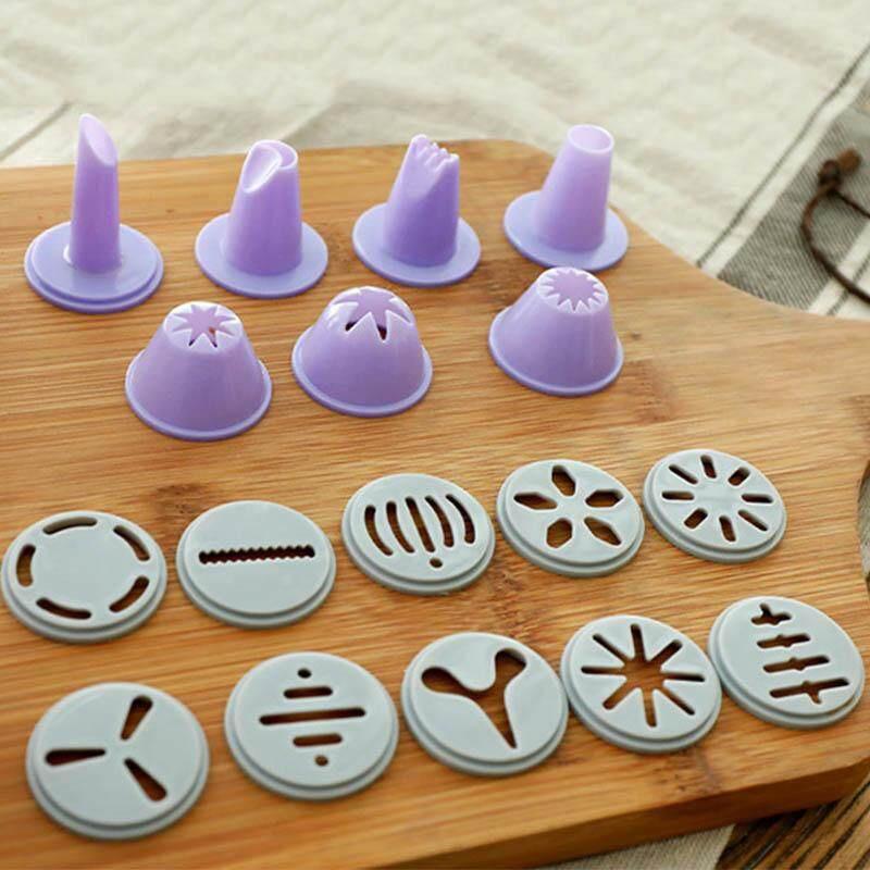 Khuôn Nhấn Bánh Qui Cookies Press/Bộ 19 Món Dụng Cụ Làm Bánh Miệng Hoa Dùng để Làm Bánh Quy Bánh Ngọt Tiện Dụng,