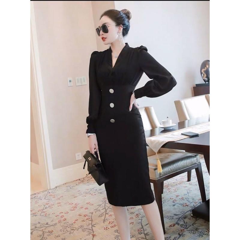 ĐẦM ÔM ĐEN TAY PHỒNG SANG TRỌNG