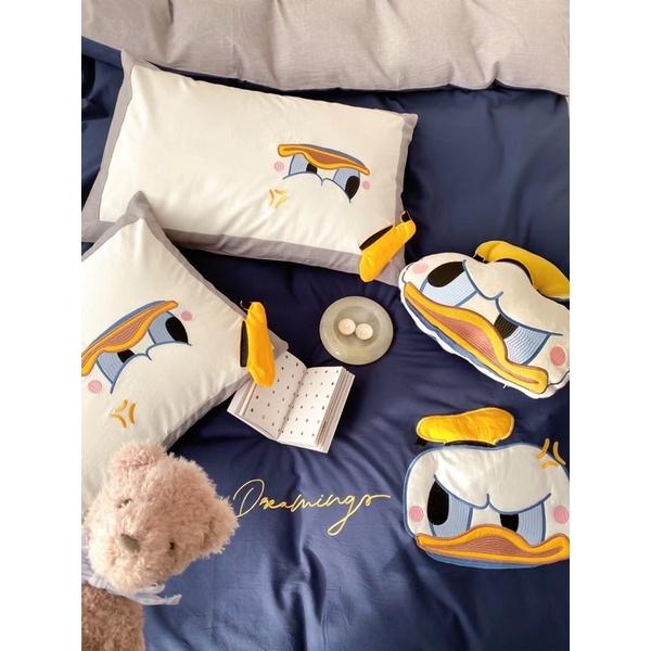 Bộ Chăn Ga Gối Cotton Linen Disney Hàng Nhập Khẩu 5 Món Hoạt Hình Disney Dễ Thương