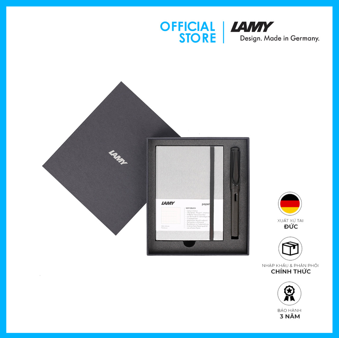 Gift Set Lamy Notebook A6 Softcover Grey + Lamy Safari Matt Black - GSA6-Sa0014