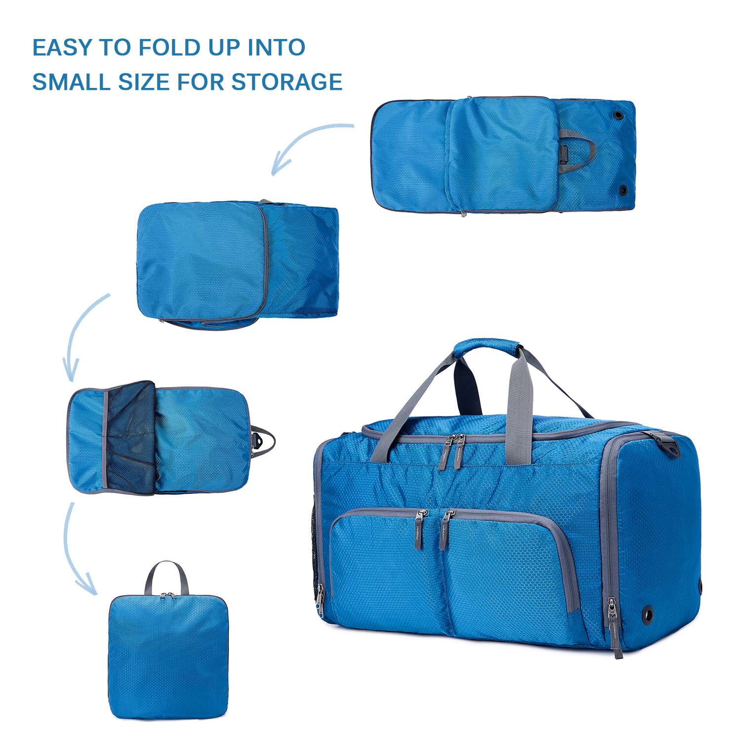 Túi tập thể dục thể thao 45L bằng vải nylon chống nước và rách chất lượng cao với túi đựng giày ướt