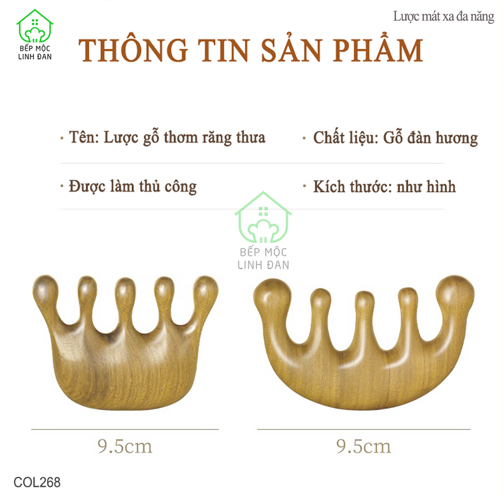 Lược Gỗ Thơm Răng Thưa Độc Đáo Chuyên Dụng Mát Xa Dưỡng Sinh [COL268]