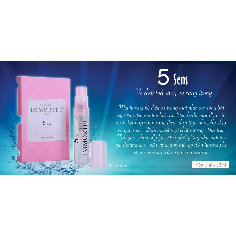 Nước hoa nữ IMMORTEL 5sens chai xịt 3ml - Eau De Parfum
