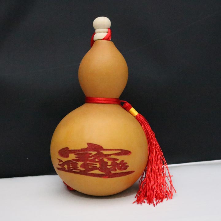 Trái bầu hồ lô tự nhiên phong thuỷ còn hạt bên trong 12 x 7.5cm