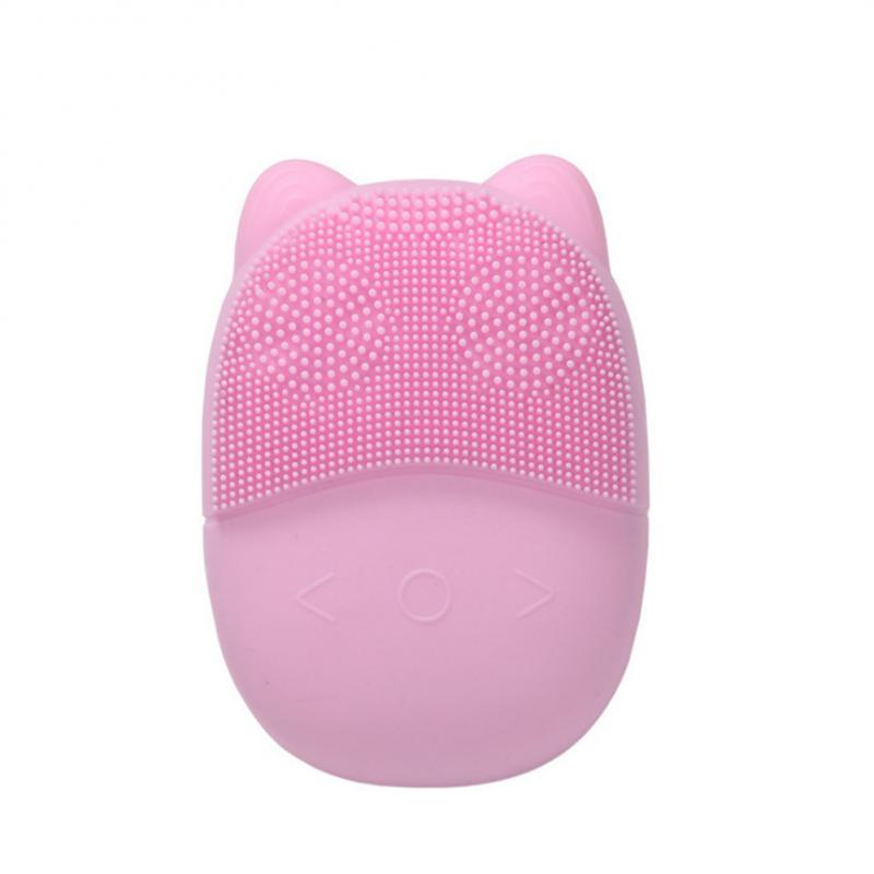 Mèo Paw Dễ Thương Silicone Điện Làm Sạch Da Mặt Bàn Chải Giặt Mini Máy Mát Xa Bàn Chải Đầu Đen Làm Sạch Lỗ Chân Lông Máy Rửa Mặt Chăm Sóc Da