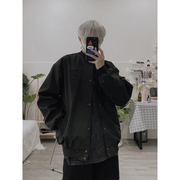 Áo bomber dù thêu da siêu hot áo bomber unisex hàn quốc