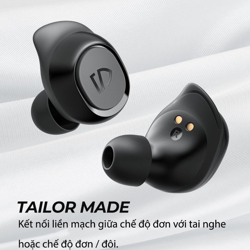 Tai Nghe Bluetooth Earbuds SoundPeats TrueFree 2 Thiết kế hạt đậu nhỏ gọn tinh tế mang lại trãi nghiệm chất âm sống động, trung thực - Hàng Chính Hãng