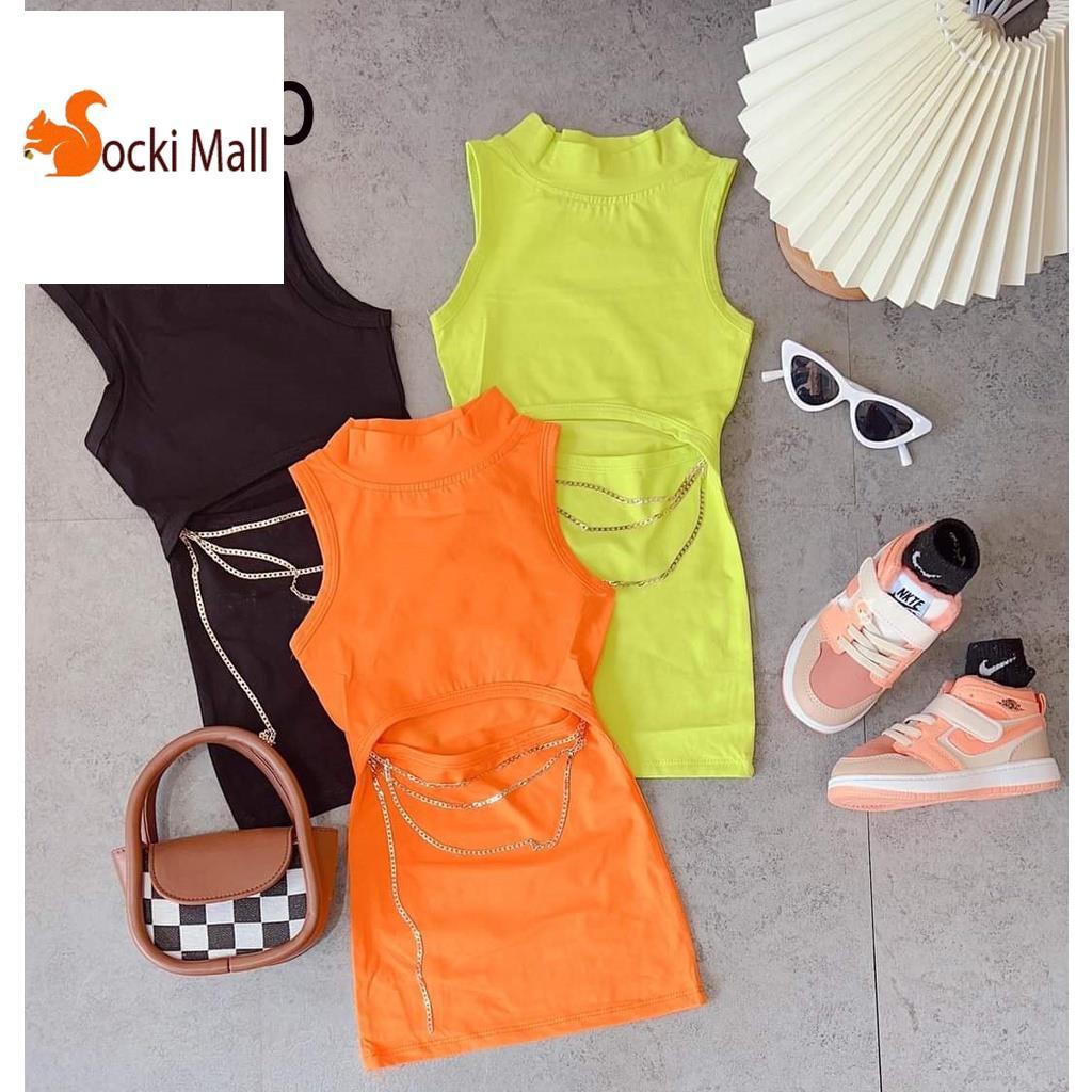 Váy đầm cho bé gái, kiểu ôm body, kèm phụ kiện, thun 100% cotton - SockiMall