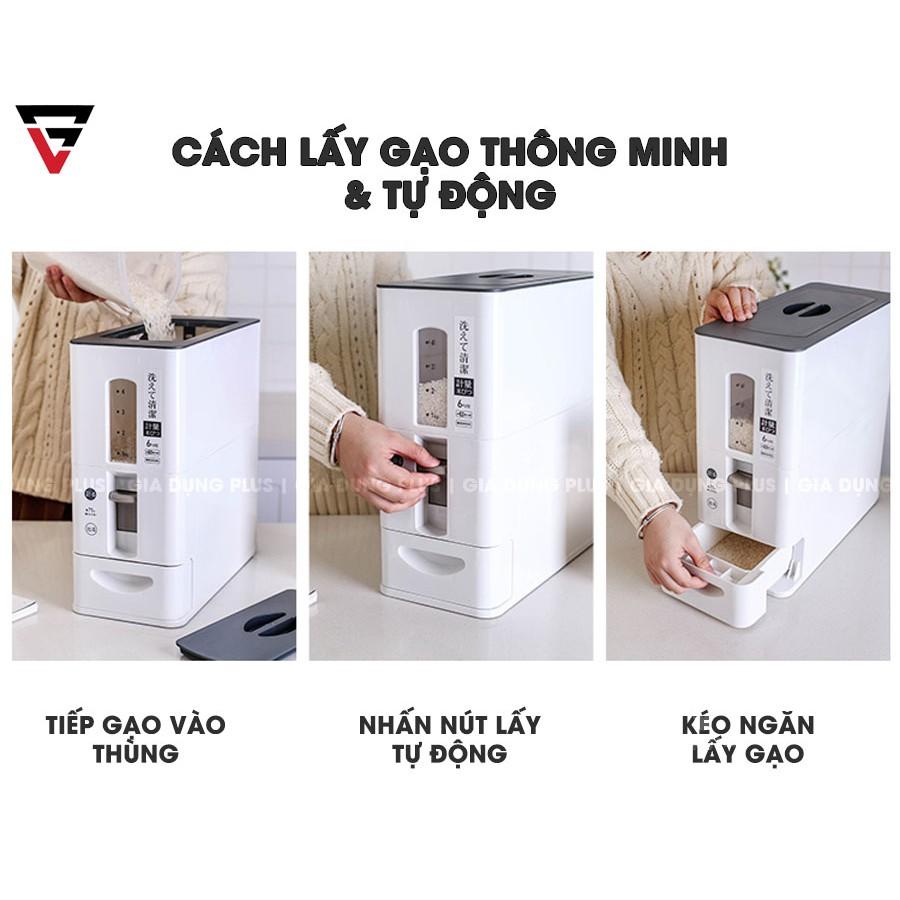 Thùng đựng gạo thông minh xuất Nhật (6KG &amp; 12KG) chính hãng cao cấp