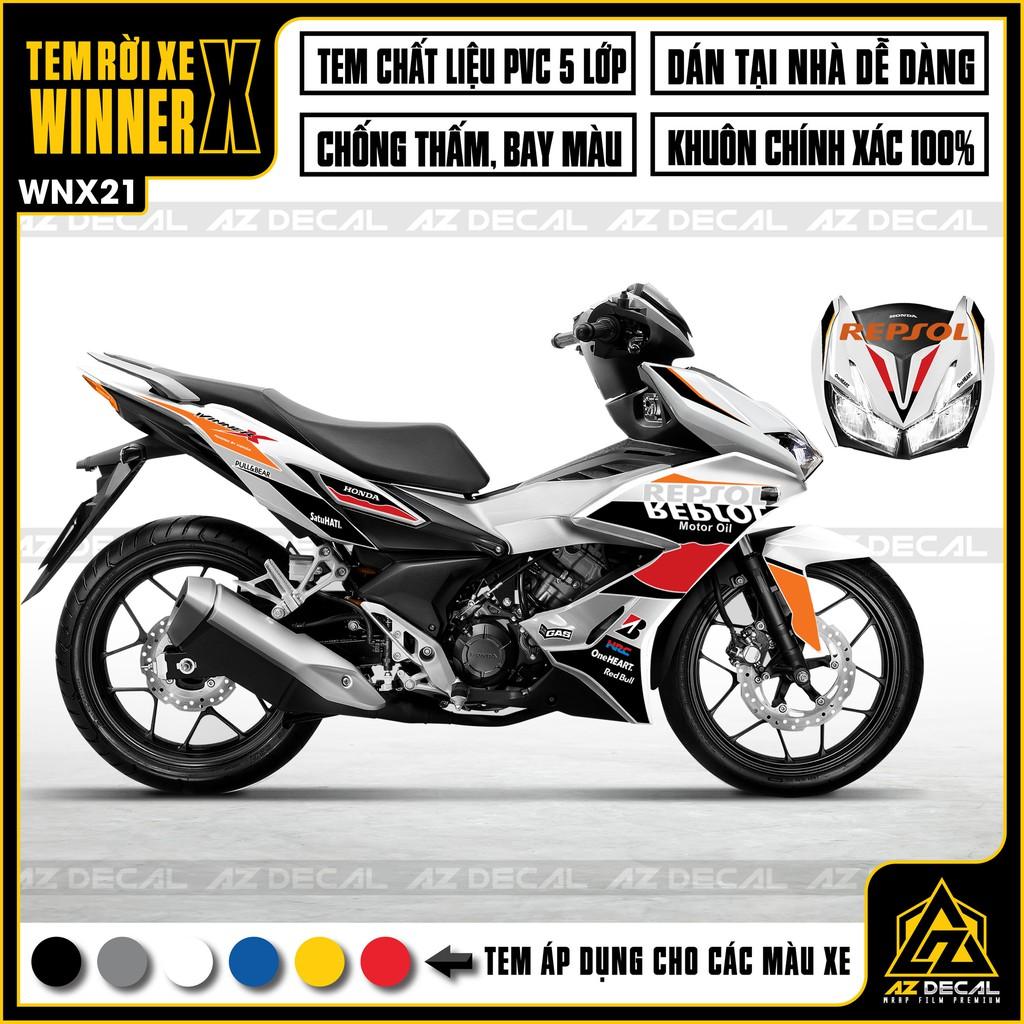 Tem Rời Dán Xe Winner X Mẫu Repsol 02 | WNX21 | Decal Chế Xe Máy Chống Nước, Chống Bay Màu, Cắt CNC Khuôn Sẵn