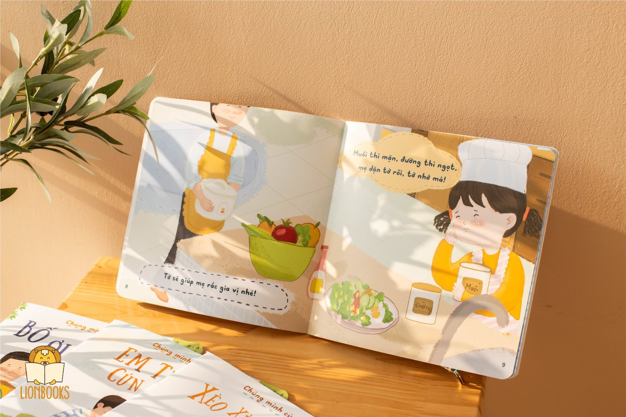 Sách Chúng Mình Cùng Nhau - Xèo Xèo Mẹ Nấu - Bố Ơi Đi Nào - Ông Chở Bé Đi - Vườn Bà Có Gì - Thương Em Cún - Lionbooks