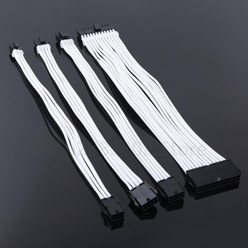 Cáp cấp nguồn mở rộng tay áo 24-pin A TX/EPS/8-pin PCI-E GPU/8pin CPU/6-pin PCIE/4Pin CPU Cable with Combs 18 AWG