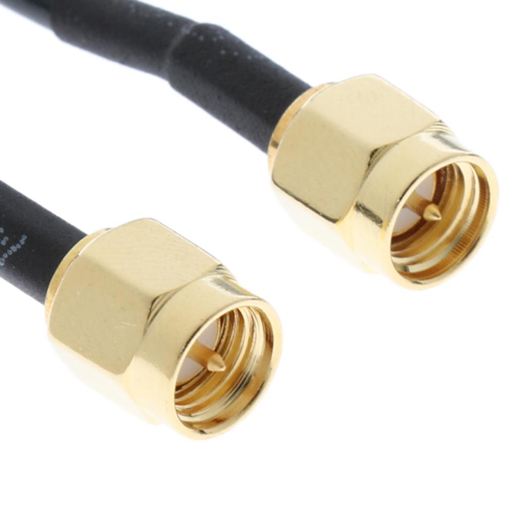 RP SMA Male To Male Extender Coax Cable For WiFi Router/Aerial/Antenna
