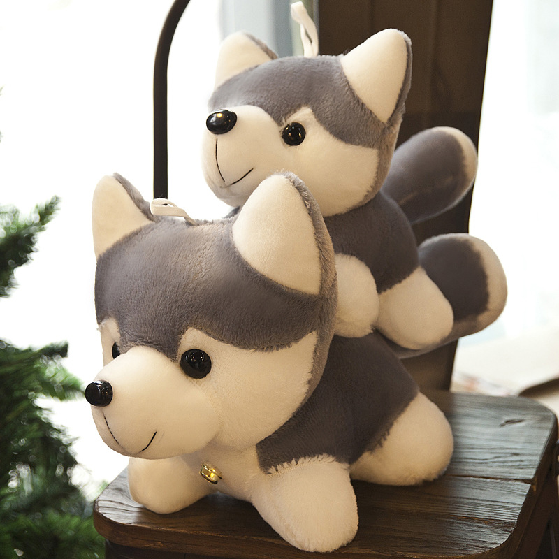 Gấu bông chó Husky đeo chuông dễ thương siêu mềm siêu cưng (20cm---&gt;50 cm) Gối ôm chó husky đáng yêu hàng xịn cao cấp an toàn cho trẻ nhỏ