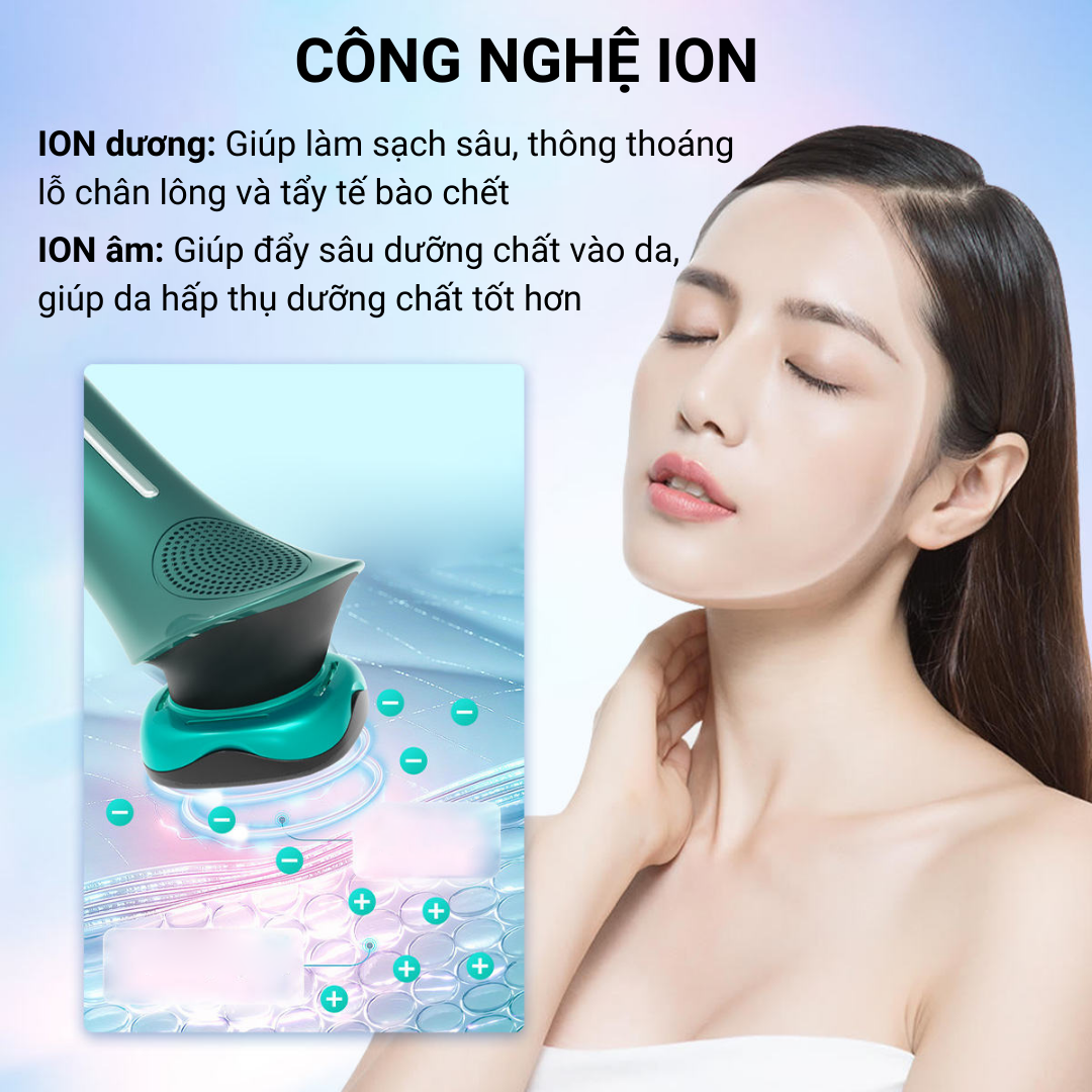 Máy Đẩy Tinh Chất Nóng Lạnh ION D829, Máy Điện Di Tinh Chất Massage Mặt Công Nghệ ION Thế Hệ Mới 2022