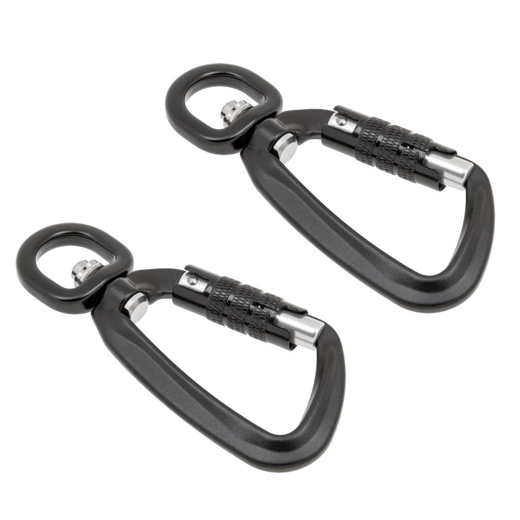 6pcs Heavy Duty 360º Swivel Rotating Self Auto Locking Carabiner Outdoor Camping Hiking Hanging Keychain Hammock Hook