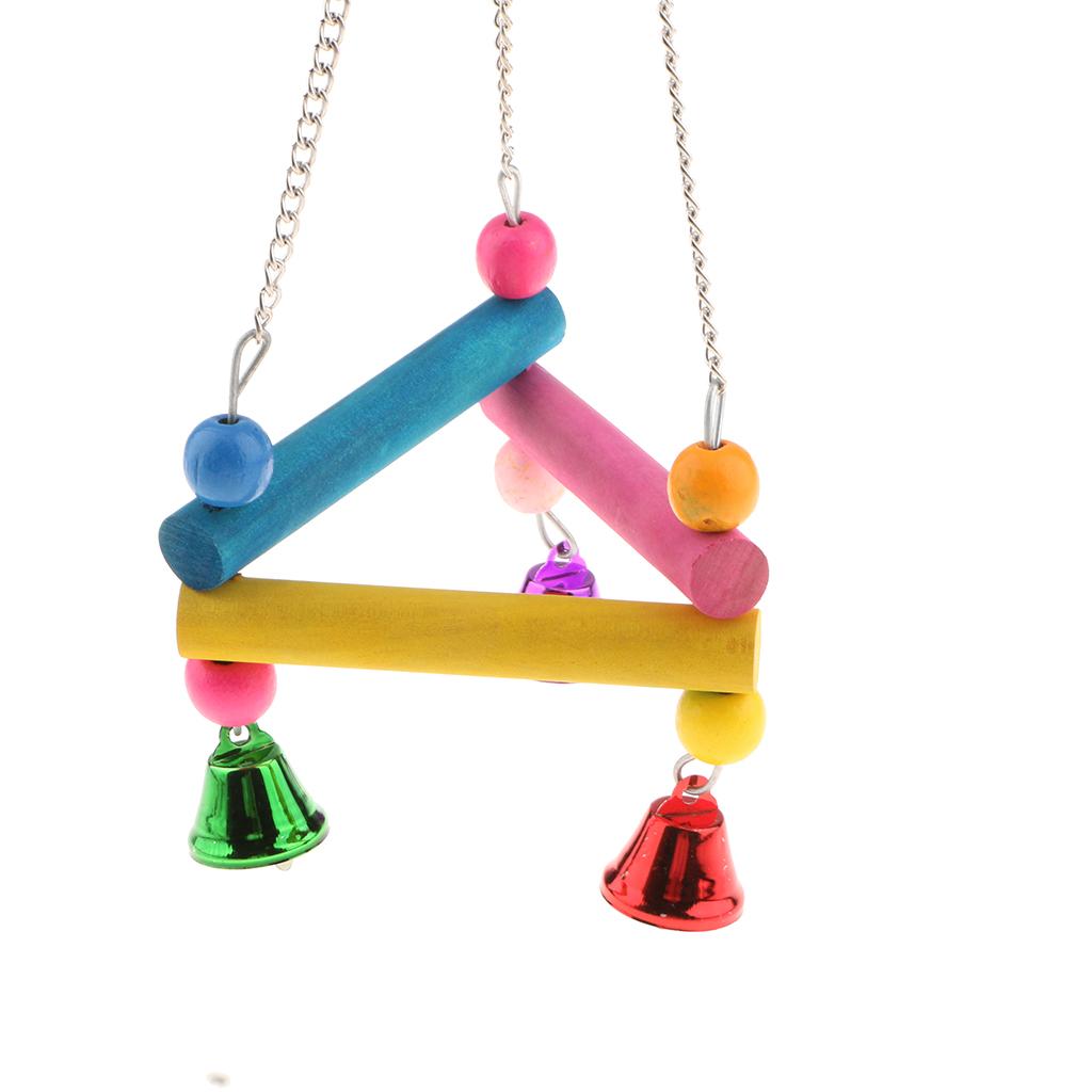 Colorful Swing Bird Parrot Rope Hammock Hanging Toys Parakeet Cockatiel