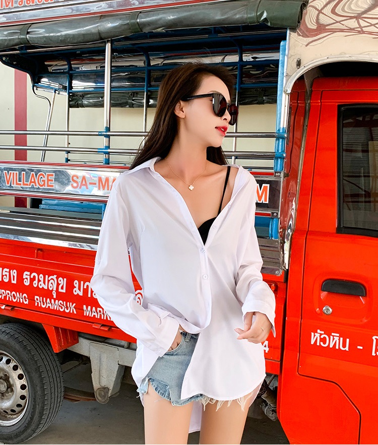 Sơ mi nữ dáng dài, áo form rộng chùm mông SM165