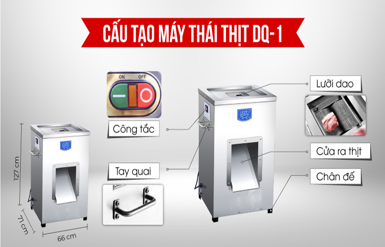 Máy Thái Thịt Tươi Sống DQ - 1 NEWSUN - Hàng Chính Hãng