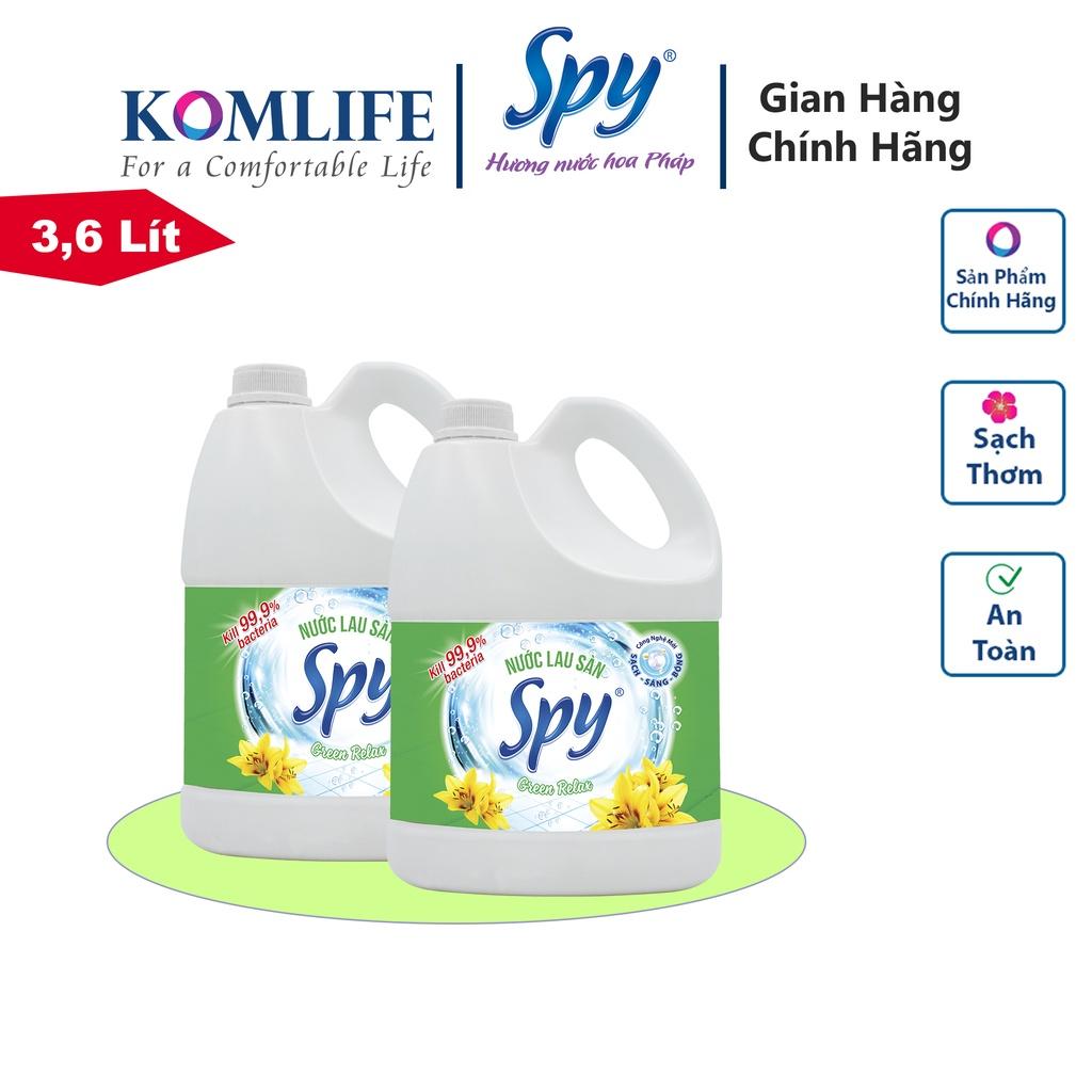 Nước lau sàn SPY 3600 ml hương XANH Blossom relax thư giãn thoải mái khử mùi hôi tanh, giúp xua đuổi côn trùng