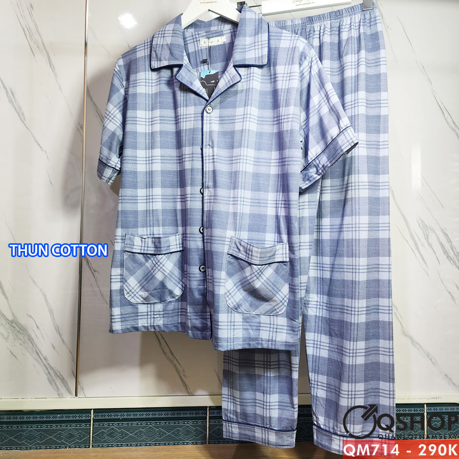 Bộ đồ pijama nam quần dài, tay ngắn QSHOP QM714 - QM715 - QM716