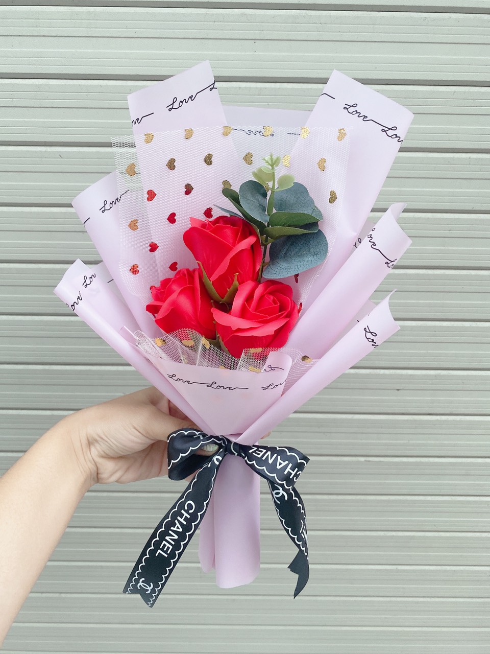 Quà 8/3, 20/10, 20/11 - Hoa hồng sáp bó 3 bông - 5 bông vĩnh cữu
