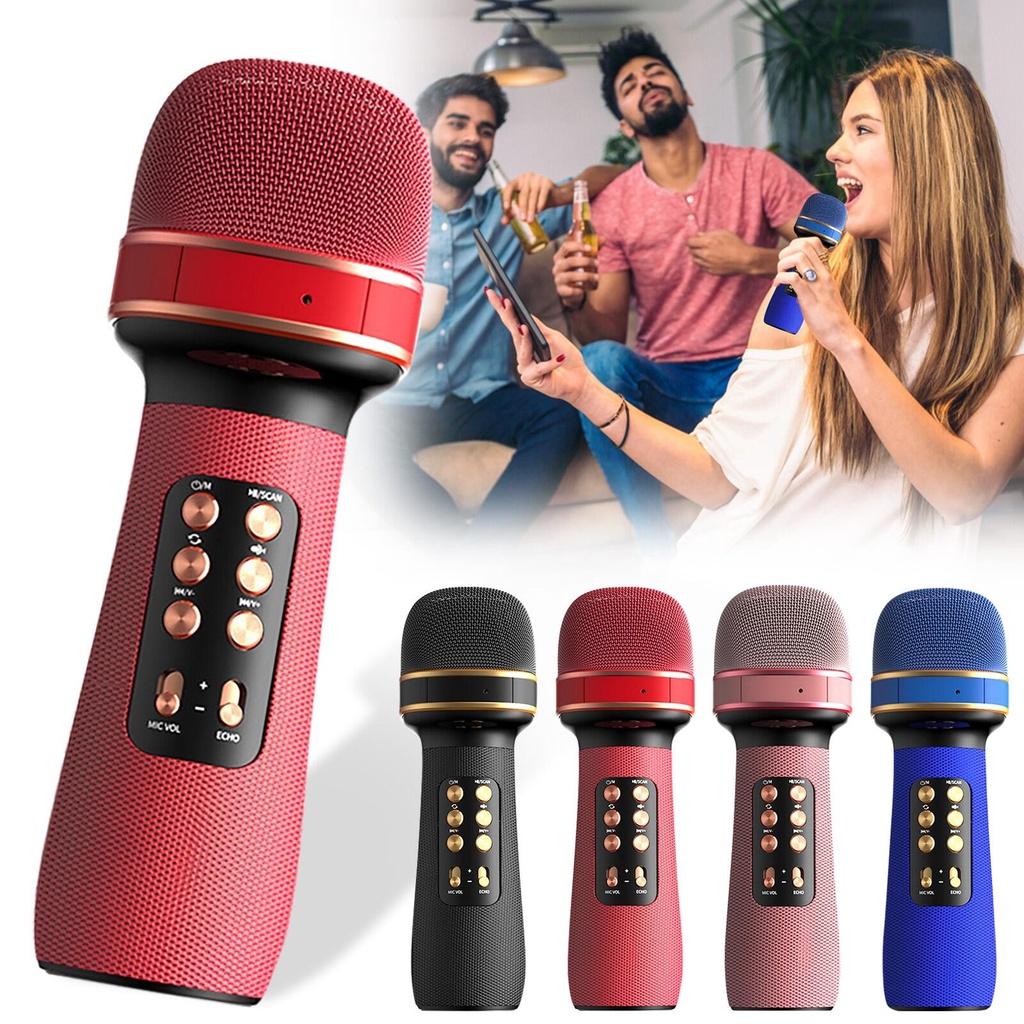 Mic Karaoke Kiêm Loa Bluetooth WS-898, Micro không dây hát karaoke mini cầm tay Nâng giọng cực chất, Loa hát karaoke