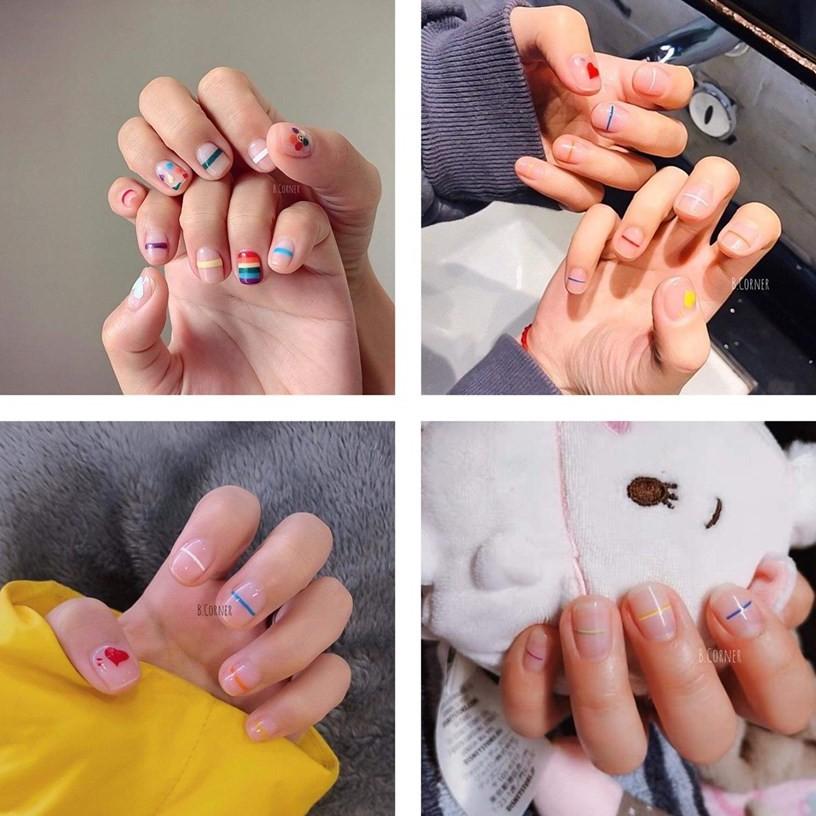 Sticker nails - hình dán móng 3D cầu vòng