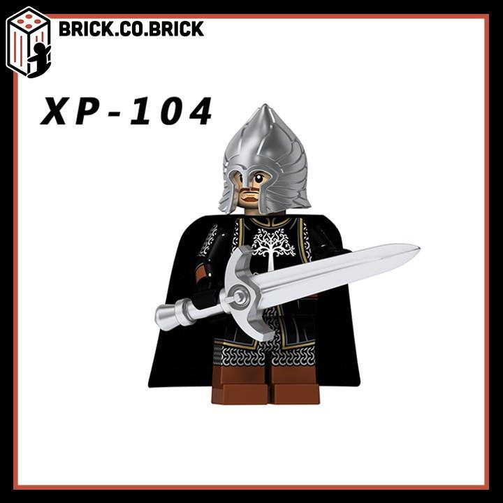 Đồ Chơi Lắp Ráp Lính Trung Cổ Giáp Khiên Gươm Gondor Chúa Tể Chiếc Nhẫn Suit Chuẩn minifig KT1014 - XP-108