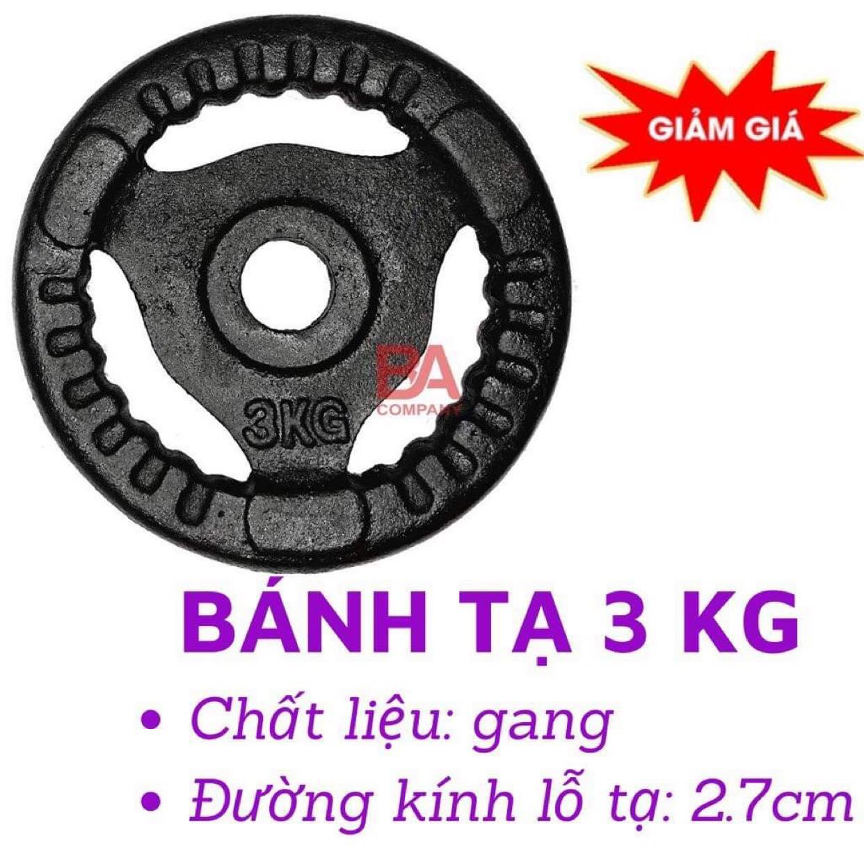 Bánh tạ gang 5kg/ Tạ miếng 5kg phi 27