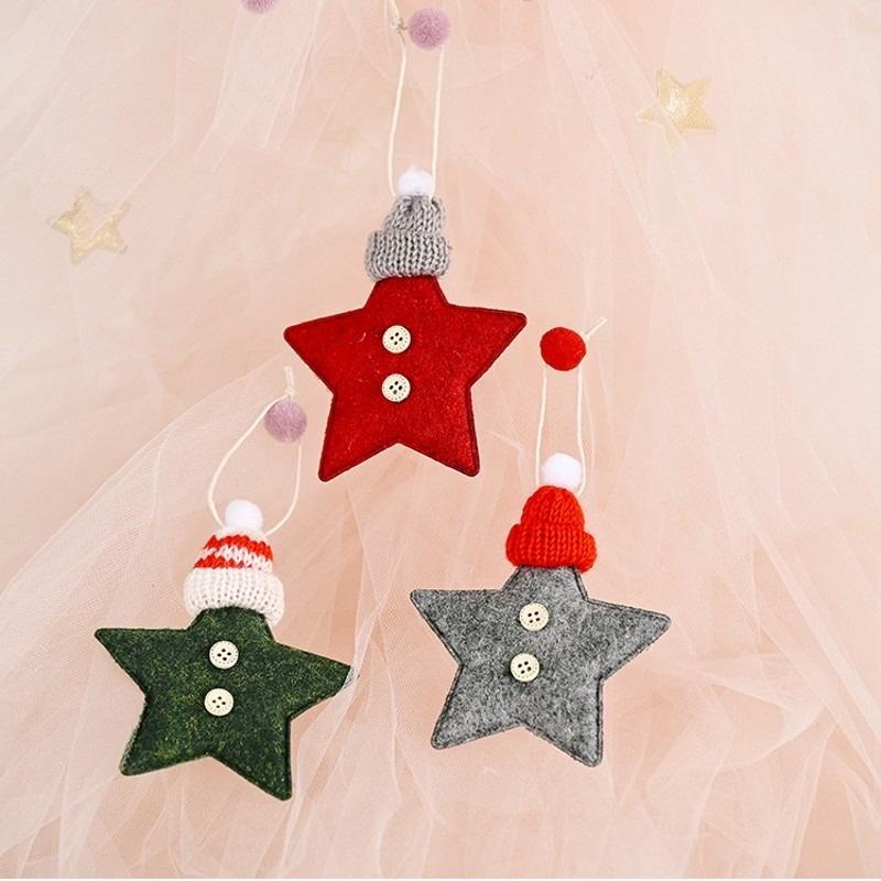 Ngôi sao năm cánh dệt kim trang trí cây thông giáng sinh