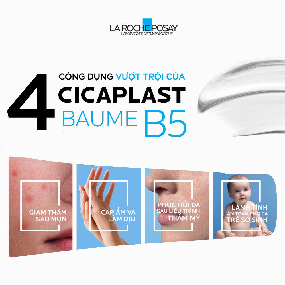 Kem dưỡng giúp làm dịu, làm mượt, làm mát &amp; phục hồi da phù hợp cho trẻ em La Roche-Posay Cicaplast Baume B5 100ml