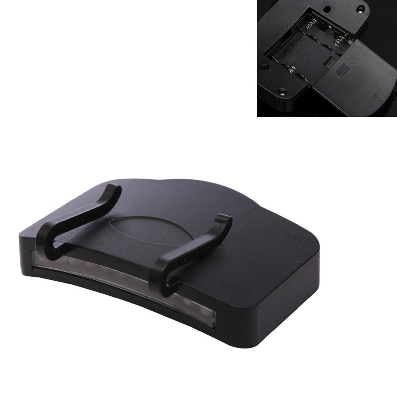 Clip On LED Head Lamp Hat Light Headwear Brim Fishing Battery