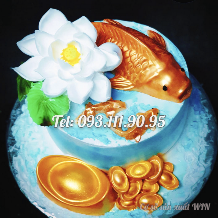 Khuôn 2 con cá chép Koi Nhật Bản làm bánh, rau câu, bánh tổ, khuôn ép xôi, giò chả loại 21 cm - Mã số 1737