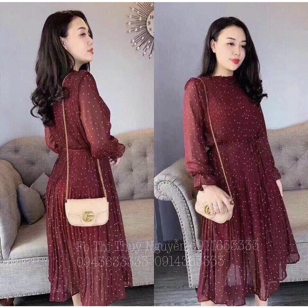Váy bầu đầm bầu chất von thái, mát, mềm, mịnfrom to 70kg vẫn mặc đcfree size cam kết y hình