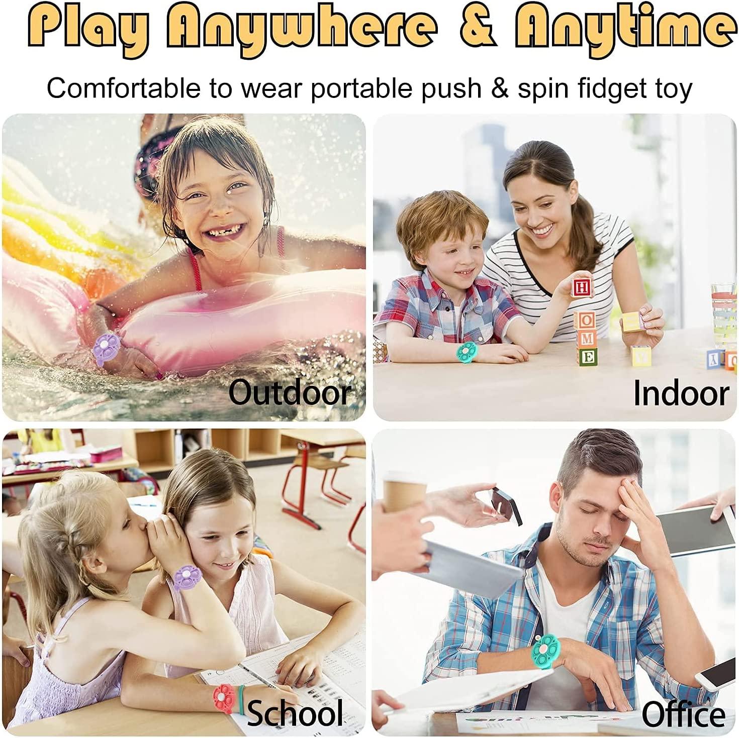 Đồ chơi căng thẳng, đồ chơi fidget, đồ chơi kiểu đồng hồ, màu xanh