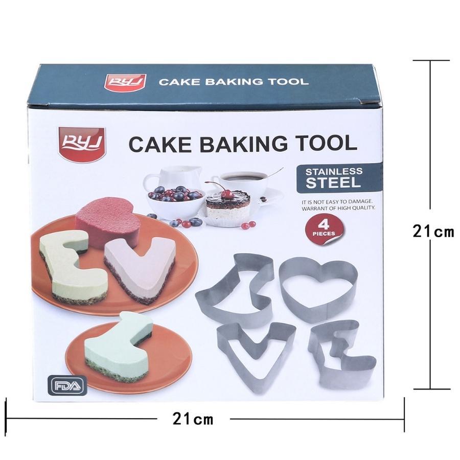 Khuôn RING Mousse Cookies Cutter KHUÔN Nhấn Dụng Cụ Làm KEM MOUSSE HÌNH CHỮ LOVE - MOUSLOVE4P