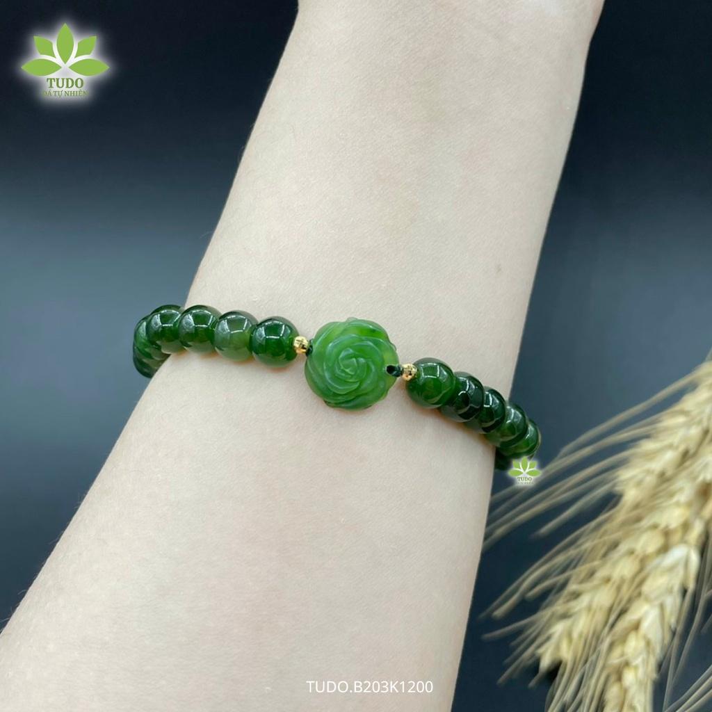 Vòng Tay Nữ Đẹp - Vòng Phong Thủy Đa Mệnh TUDO B203K1200 VCVNB AU10K Charm Hoa Mẫu Đơn CDNB