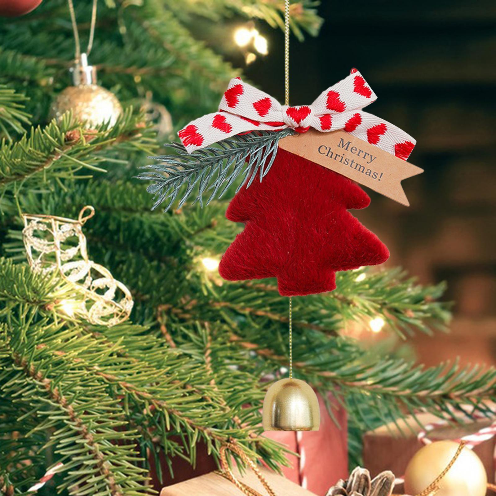 Christmas Tree Pendant with Bell Lovely for Celebration Yard Christmas Party