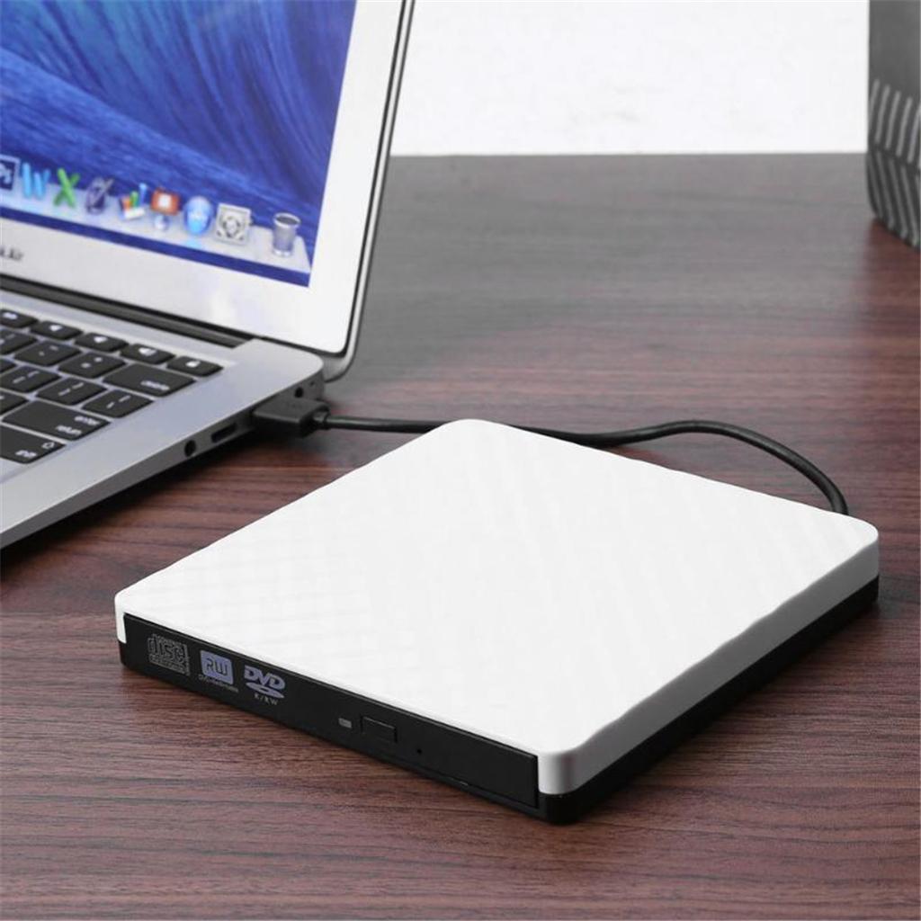 External CD DVD Drive USB 3.0 RW Writer Burner Reader for Laptop PC White