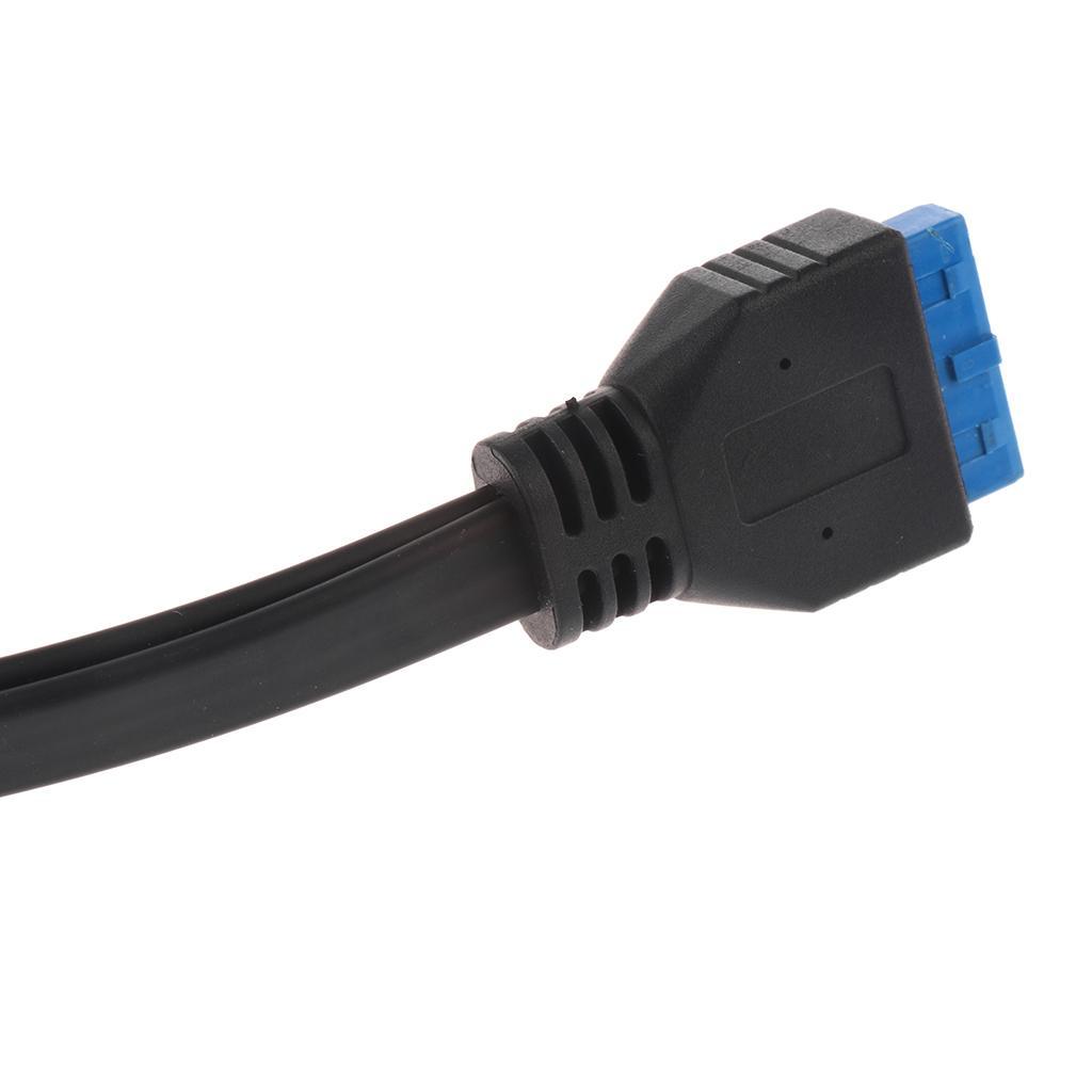 2Ports Dual USB 3.0 Type A Female to 20Pin Header Motherboard Adapter Cable